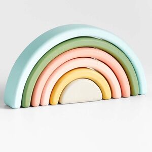 Wonder & Wise Rainbow Nesting Blocks Wooden Toy